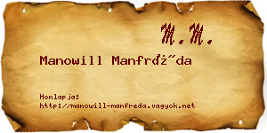 Manowill Manfréda névjegykártya